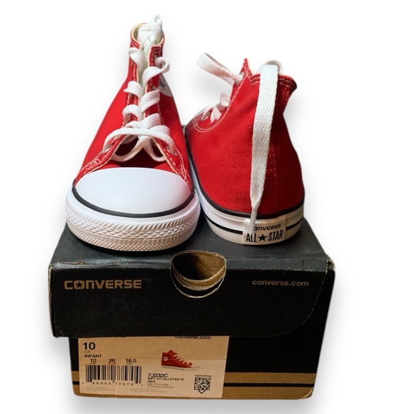 Converse size 10 INFT C/T ALLSTAR HI
RED Kids Red High-Top Sneakers - Picture 7 of 9